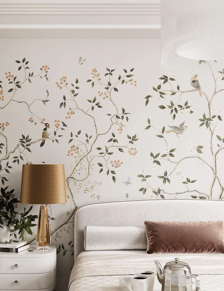 Alt tag for Design Spotlight: Chinoiserie Wallpaper Up close